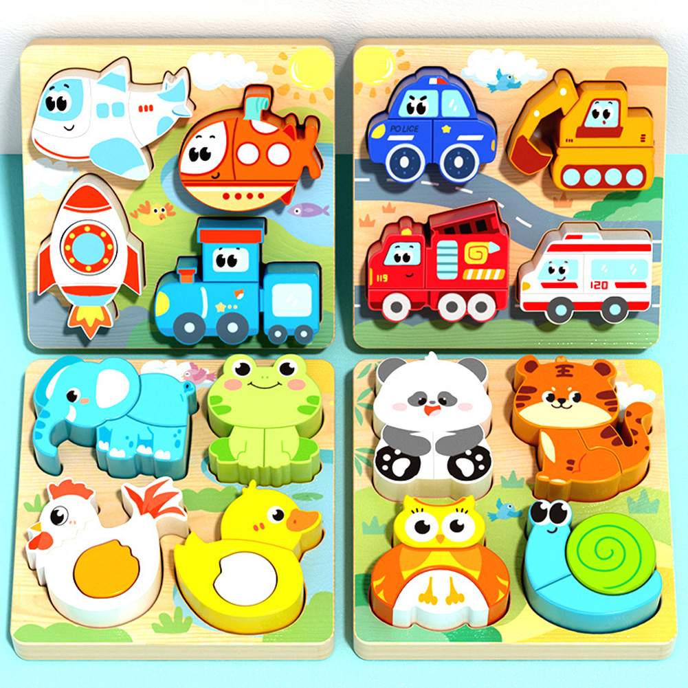 4-in-1 Wooden Animal 3D Puzzle for Early Learning and Cognitive Play product image 2