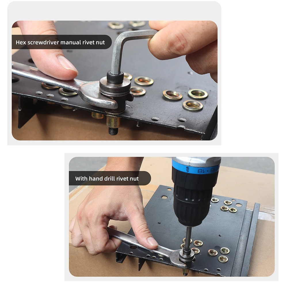 Manual Rivet Nut Tool with M3-M10 Mandrel Heads for Furniture Assembly product image 4